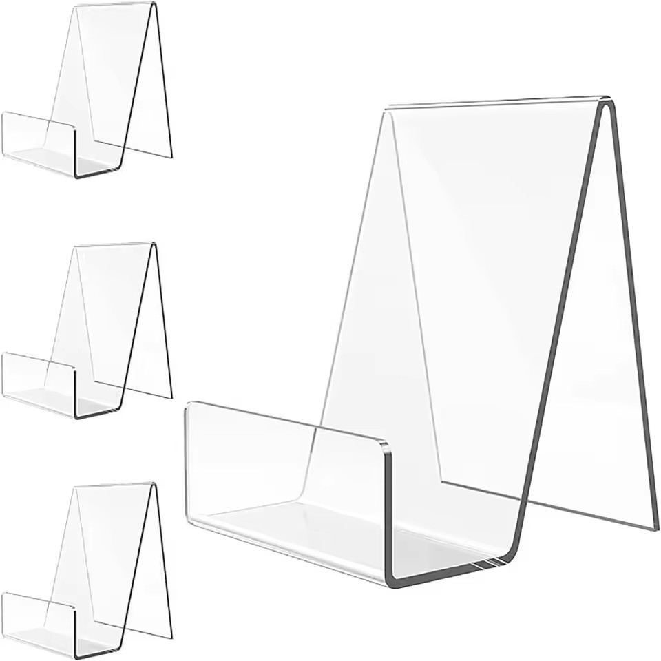 Clear Acrylic Book Stand Holder - 4 stks Acryl Boek Stand Boek