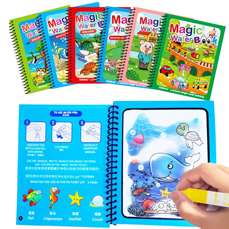Reusable Water Magic Coloring Book - Kinderen Montessori Speelgoed Herbruikbaar Kleurboek Magisch