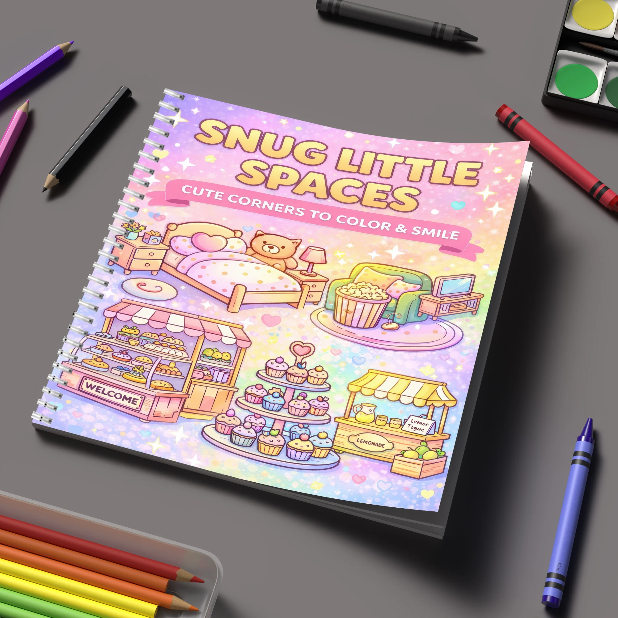 Adult Coloring Book Stress Relief - Kleurboek Kleine ruimtes voor volwassenen, verjaardagscadeau,