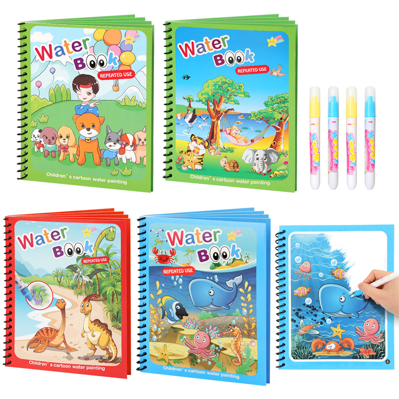 Reusable Water Magic Coloring Book - Montessori Speelgoed Herbruikbaar Kleurboek Magisch Watertekenboek