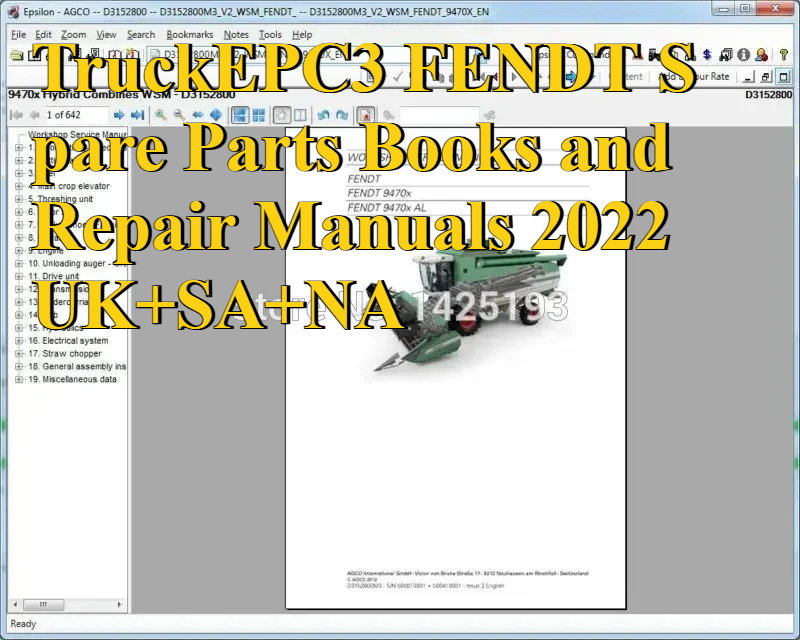 Books - TruckEPC3 FENDT reserveonderdelen Boeken en reparatiehandleidingen
