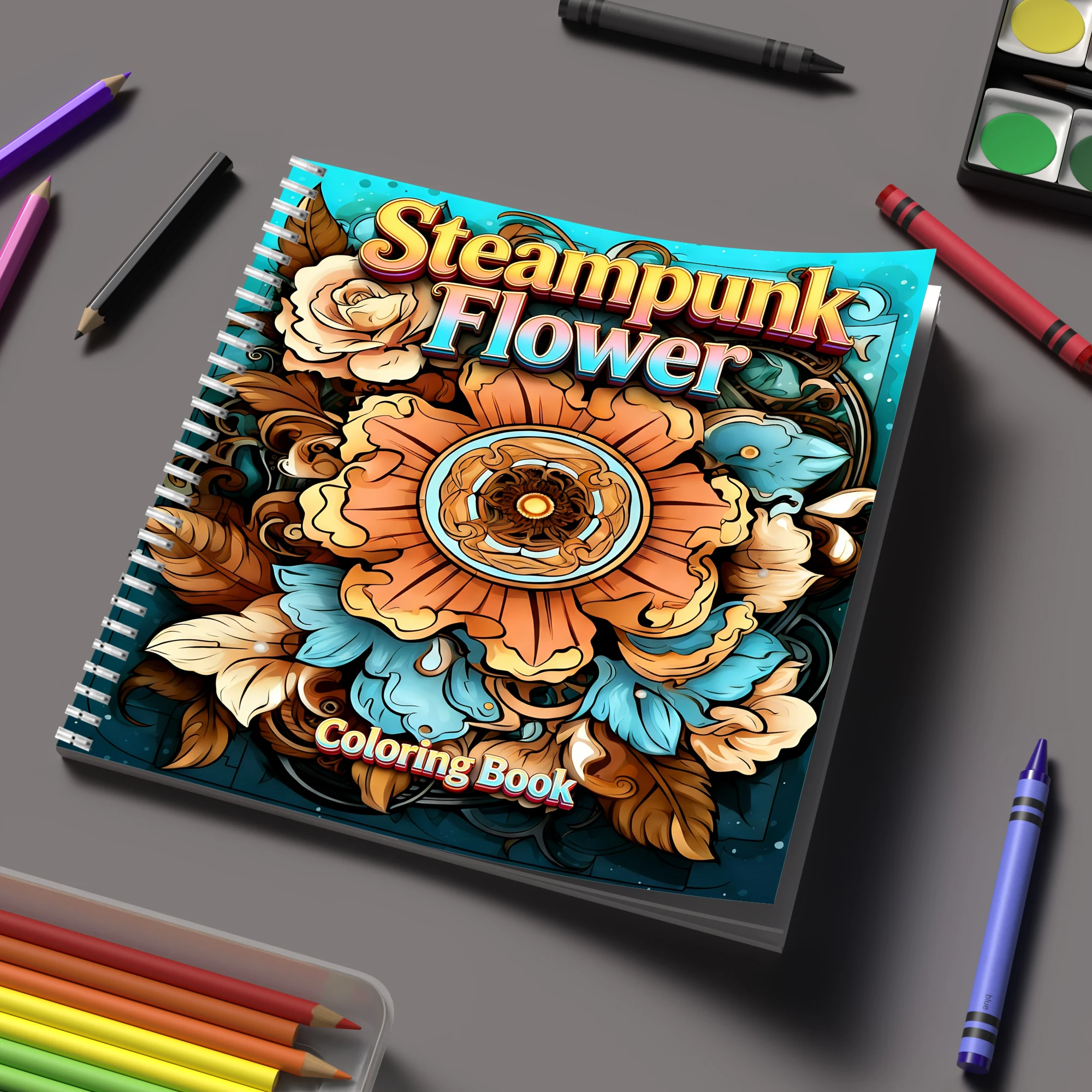 Kleurboek Steampunk Bloemen vo - Adult Coloring Book Stress Relief recensie en prijs